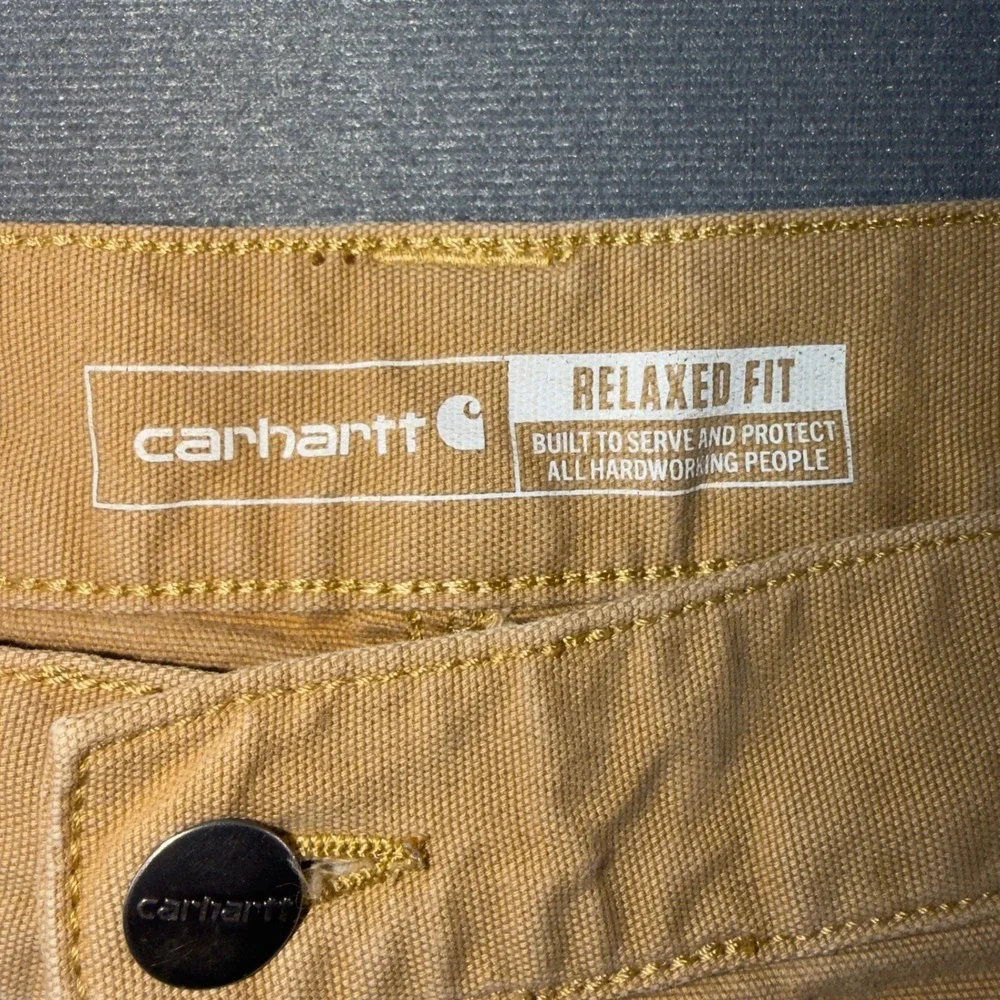 Carhartt Rugged Flex Relaxed Fit Canvas Work Shorts Tan BS2514-M Mens 38